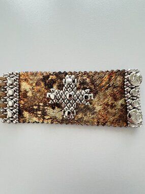 Sergio Gutierrez Liquid Metal Leather Bracelet